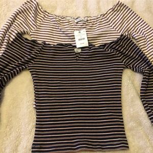 COTTON ON - long-sleeve striped crop tops Bundle. Size Small